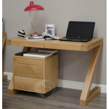 Solid Oak : Bộ Bàn Máy Tính Gỗ Sồi Z + Tủ Hồ Sơ
